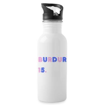 Burdur - Trinkflasche mit integriertem Trinkhalm - Weiß - Rechts