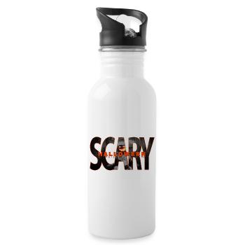 Gruseliges Halloween - Trinkflasche mit integriertem Trinkhalm - Weiß - Rechts