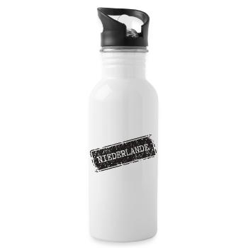 Netherlands Travel Motif - Water bottle with straw - white - Right