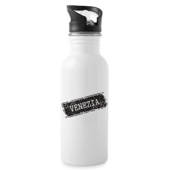 Venezia City Map Design - Water bottle with straw - white - Right