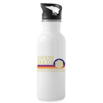 Nerdy Dads Build Character RPG Tabletop Geek Life - Water bottle with straw - white - Right