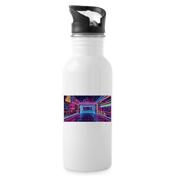 Tanzsaal - Trinkflasche mit integriertem Trinkhalm - Weiß - Rechts