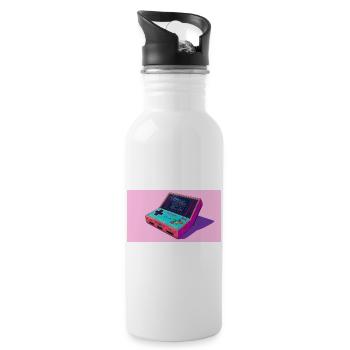 Frische Konsole - Trinkflasche mit integriertem Trinkhalm - Weiß - Rechts