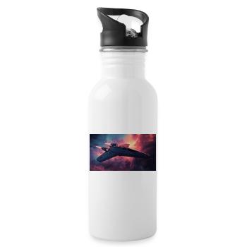 Raumschiff - Trinkflasche mit integriertem Trinkhalm - Weiß - Rechts