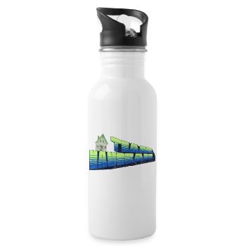 Team House Construction - Water bottle with straw - white - Right