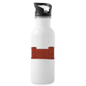 Brick Wall Urban Style - Water bottle with straw - white - Right