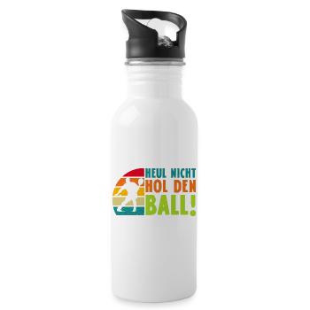 Padelspiel HEUL NICHT HOL DEN BALL Lustiges - Trinkflasche mit integriertem Trinkhalm - Weiß - Rechts