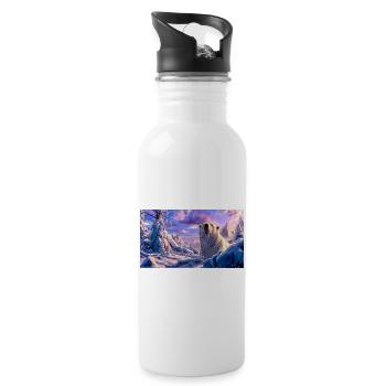 Art fantastique magique de rêve hivernal sur l’ours polaire - Gourde avec paille intégrée - blanc - Droite