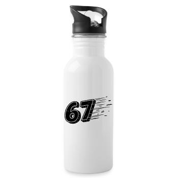 67 Meme Speedlines – Fast Comic Number - Water bottle with straw - white - Right