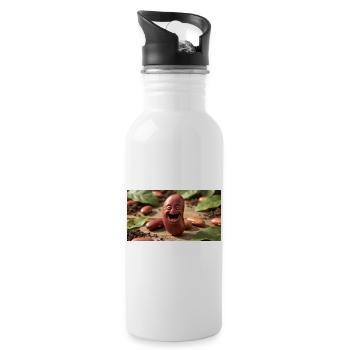 Chickbean Laughing Bean - Water bottle with straw - white - Right