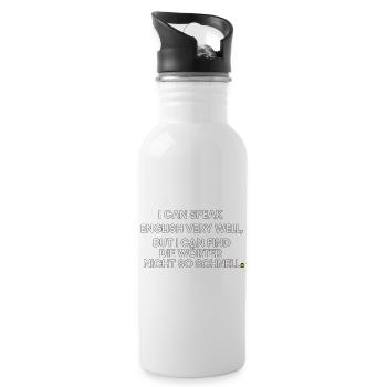 Englisch-Deutsch-Reim 1 (Ver. A) - Trinkflasche mit integriertem Trinkhalm - Weiß - Rechts