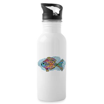 poisson - Gourde avec paille intégrée - blanc - Droite