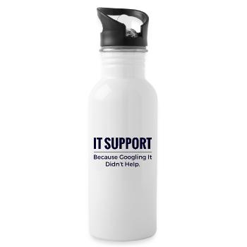 Chemise support informatique – parce que chercher sur Google n’a pas aidé - Gourde avec paille intégrée - blanc - Droite