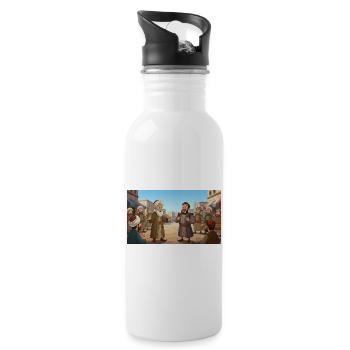 Life Wisdom & Dialogue: The Wise Counsel - Water bottle with straw - white - Right