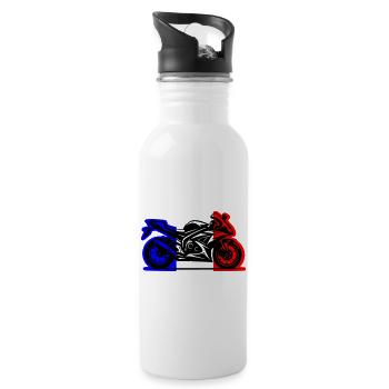 Motorrad Frankreich 2026 - Trinkflasche mit integriertem Trinkhalm - Weiß - Rechts