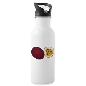 Passion Fruit Duo Art - Water bottle with straw - white - Right