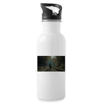 Epic Moment Near the Rails - Water bottle with straw - white - Right