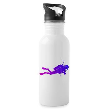 Great diving gift for diving - Water bottle with straw - white - Right