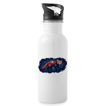 Kosmischer Roter Panda Konstellation Sternbild - Trinkflasche mit integriertem Trinkhalm - Weiß - Rechts