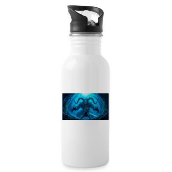 Beowulf fights the Monster with Ancient Sword nord - Water bottle with straw - white - Right