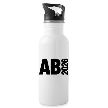 Abi 2026 - Abitur - Don | Conception minimale - Gourde avec paille intégrée - blanc - Droite