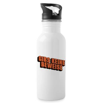 gibs keine beweise - Trinkflasche mit integriertem Trinkhalm - Weiß - Rechts