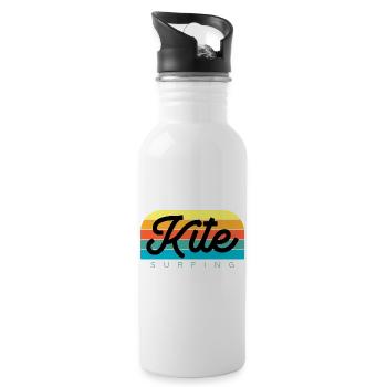 Kitesurfer Kiteboard Kitesurfen Kitesurf - Trinkflasche mit integriertem Trinkhalm - Weiß - Rechts