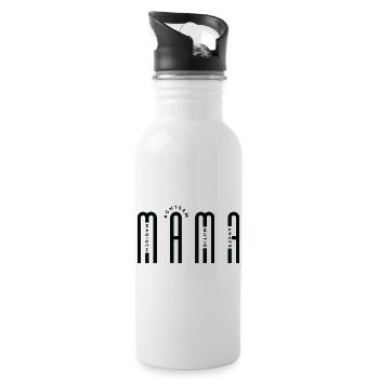 Modernes MAMA Design in Schwarz für helle Mode - Trinkflasche mit integriertem Trinkhalm - Weiß - Rechts