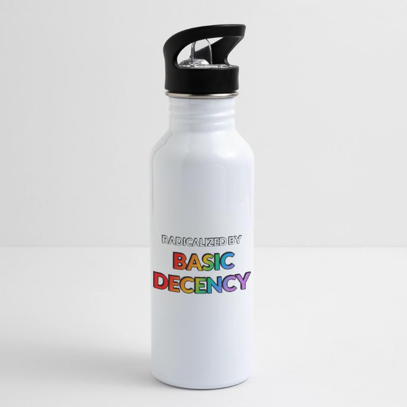 Radicalized By Basic Decency Water bottle with straw