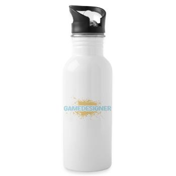 Occupation Game Designer - Water bottle with straw - white - Right