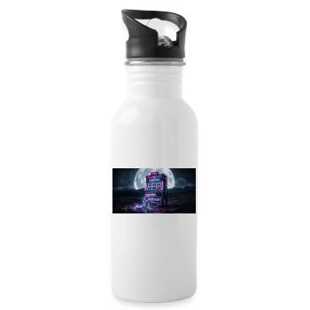 Jackpot of Burnout - Vaporwave Aesthetic Meme - Water bottle with straw - white - Right