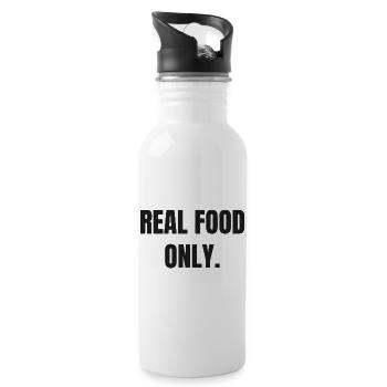 REAL FOOD ONLY | Carnivore Meat Based Lifestlye - Water bottle with straw - white - Right