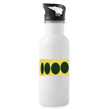 Gelbe Leinwand Abstrakte Ovale Serie - Trinkflasche mit integriertem Trinkhalm - Weiß - Rechts