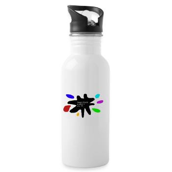 Life Colors: Paint Splash - Water bottle with straw - white - Right