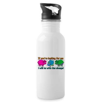 With the sheep - Water bottle with straw - white - Right