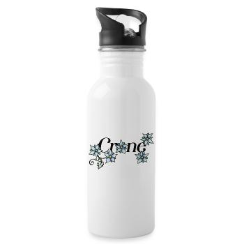 Azure Bloom Vine - Trinkflasche mit integriertem Trinkhalm - Weiß - Rechts