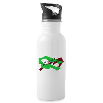 against the armee - Trinkflasche mit integriertem Trinkhalm - Weiß - Rechts