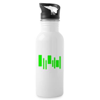 Neon Equalizer Rhythm - Trinkflasche mit integriertem Trinkhalm - Weiß - Rechts