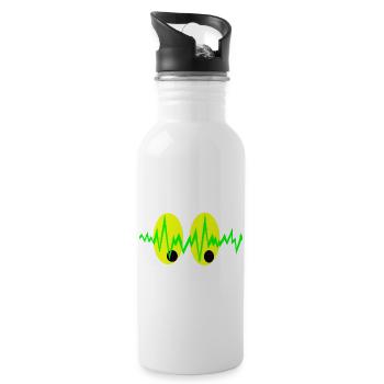 Pulsierende Augen Elektro Muster - Trinkflasche mit integriertem Trinkhalm - Weiß - Rechts