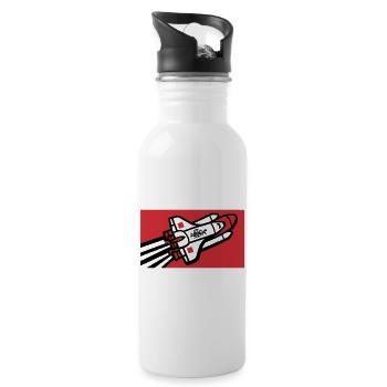 Space Shuttle Graffiti Graphic - Water bottle with straw - white - Right