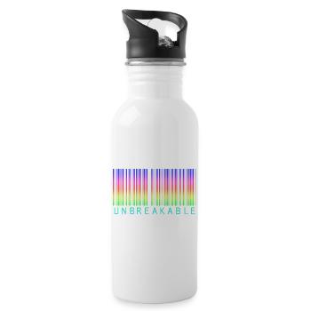 Barcode Unbreakable Rainbow - Water bottle with straw - white - Right