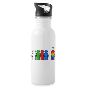 Anders und Stolz Regenbogen Grafik - Water bottle with straw - white - Right