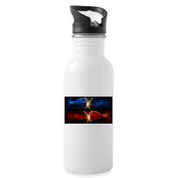 NA UDAR-ON-STREIK - Trinkflasche mit integriertem Trinkhalm - Weiß - Rechts
