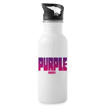 Purple Party Gradient Großbuchstaben - Trinkflasche mit integriertem Trinkhalm - Weiß - Rechts