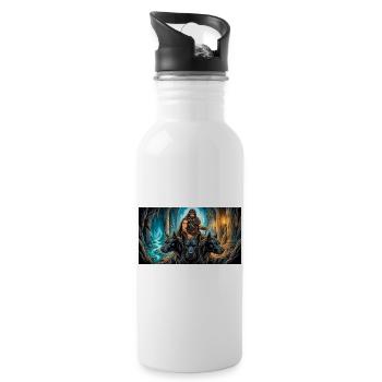 Hades erlaubt Herakles, Cerberus zu nehmen - Trinkflasche mit integriertem Trinkhalm - Weiß - Rechts