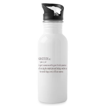Dankbarkeit Zitat Sanfte Typografie - Trinkflasche mit integriertem Trinkhalm - Weiß - Rechts