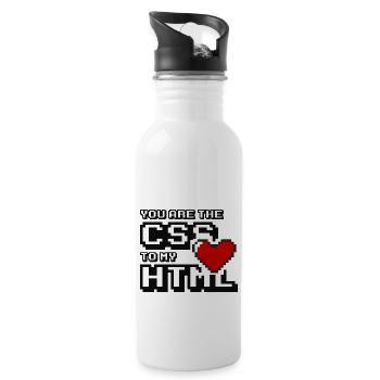 Vous êtes le css à mon html - Gourde avec paille intégrée - blanc - Droite