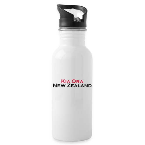 Kia Ora New Zealand - Trinkflasche mit integriertem Trinkhalm