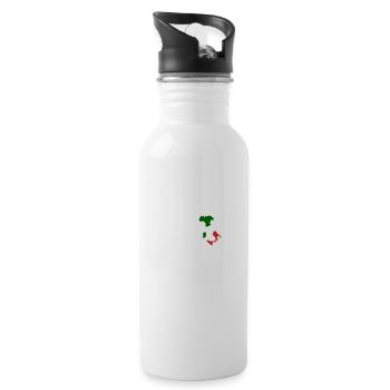 I love Italy - heartbeat - Water bottle with straw - white - Right