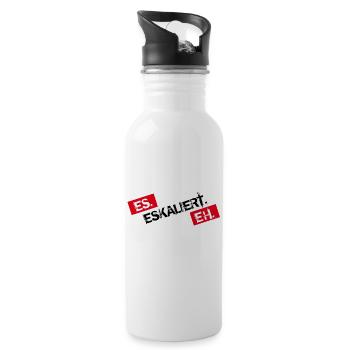 Es Eskaliert Eh - Trinkflasche mit integriertem Trinkhalm - Weiß - Rechts